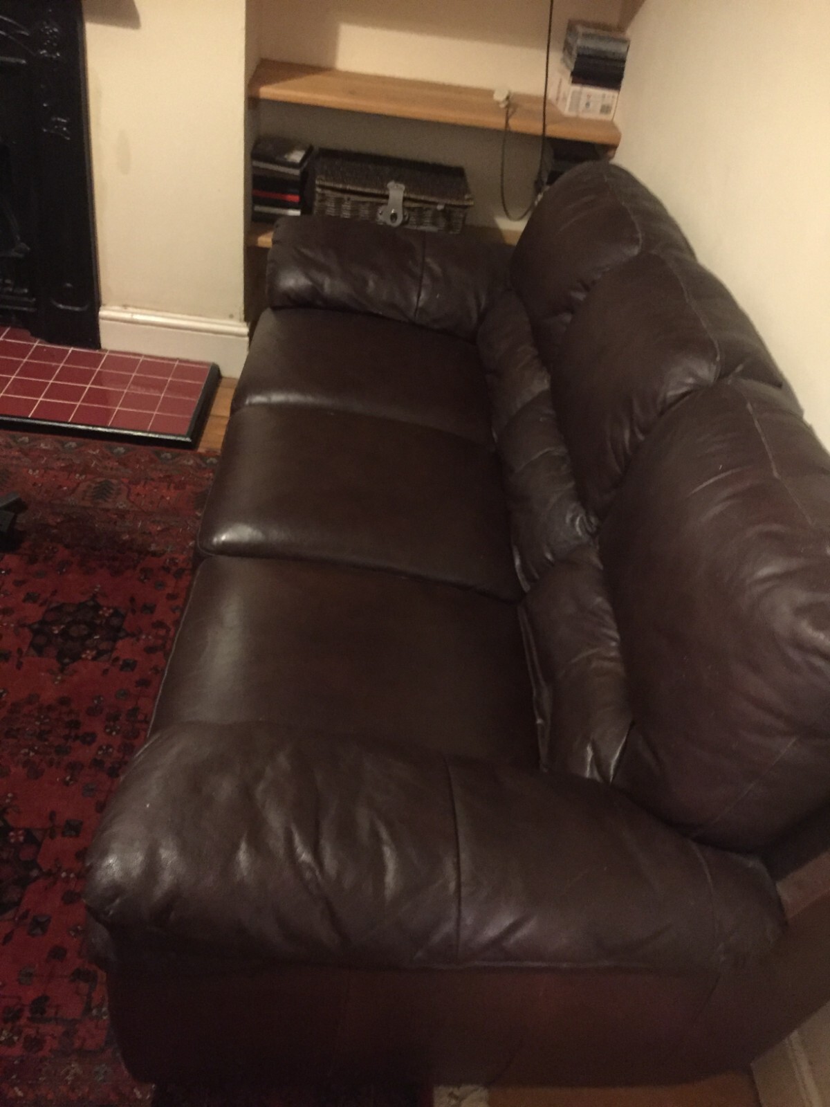 Harveys Brown leather three seater sofa rrp 689 eBay