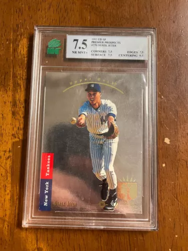 1993 Upper Deck SP DEREK JETER Foil Rookie Card RC Graded 7.5 #279 Yankees MNT