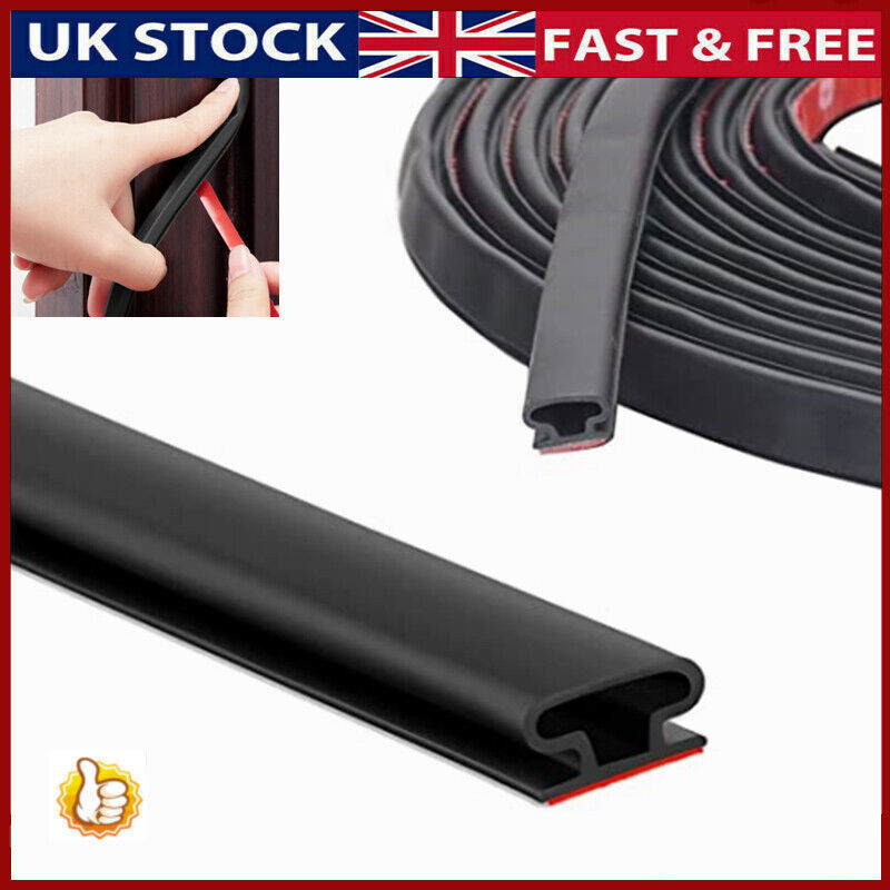 6M DShape Rubber Weather Seal Strip Draught Excluder for Door Frame