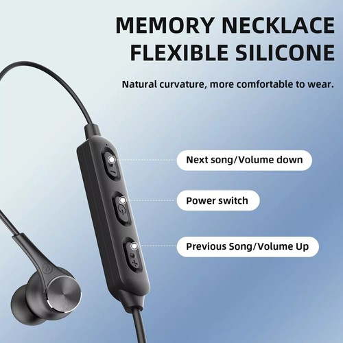 Bluetooth Nackenbügel Sport Wireless Kopfhörer Mikrofon Headset Stereo Ohrhörer Ohrhörer - Bild 8 von 13