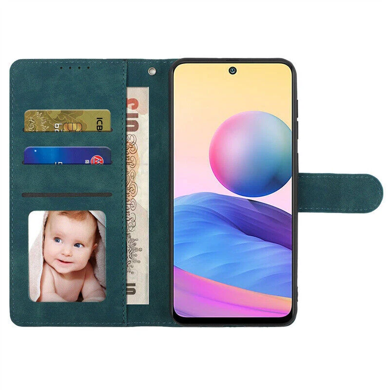 Leather Card Wallet Phone Case For Xiaomi Redmi 10A 11T 9A 9T 9C Note 10 POCO X3 - Image 2 of 4