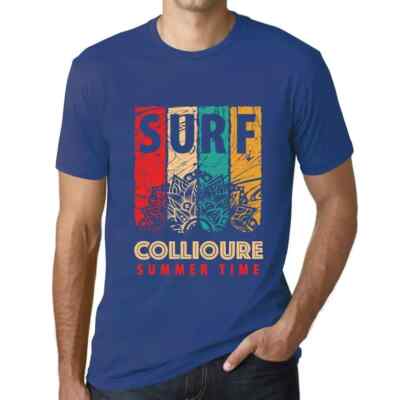 ULTRABASIC Herren Sommer Surf T-Shirt mit Kragen Summer Time Surf In Collioure