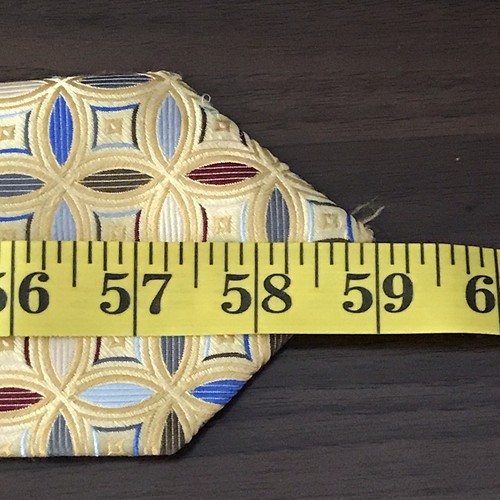 Robert Talbott Carmel Gold 100% Silk Tie Hand Sewn Geometric Blue Red Brown - Picture 8 of 8