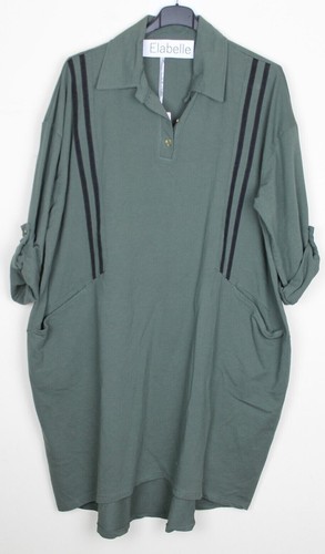 New Ladies Longline Lagenlook Casual Comfy 2 Pockets Cotton Tunic Dress Top - Picture 9 of 10