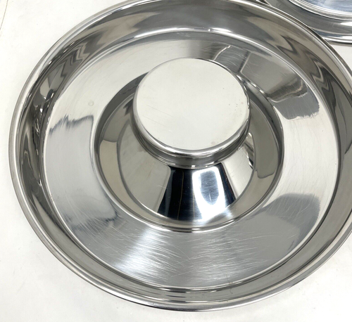Stainless Steel Puppy Litter Bowls Multi Dog Feeding Dish Raised Center 3 Pc Set - Picture 2 of 7