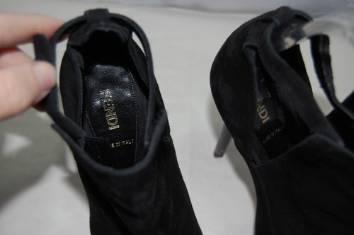 38/US8❤️ FENDI Suede Leather "Spuntino Camoscio" High Heels Pumps Sandals Boots - Picture 13 of 15