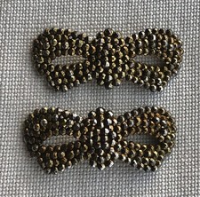 ANTIQUE PAIR OF BUTTERFLY SHAPED SHOE CLIPS  EVC MADE IN FRANCE