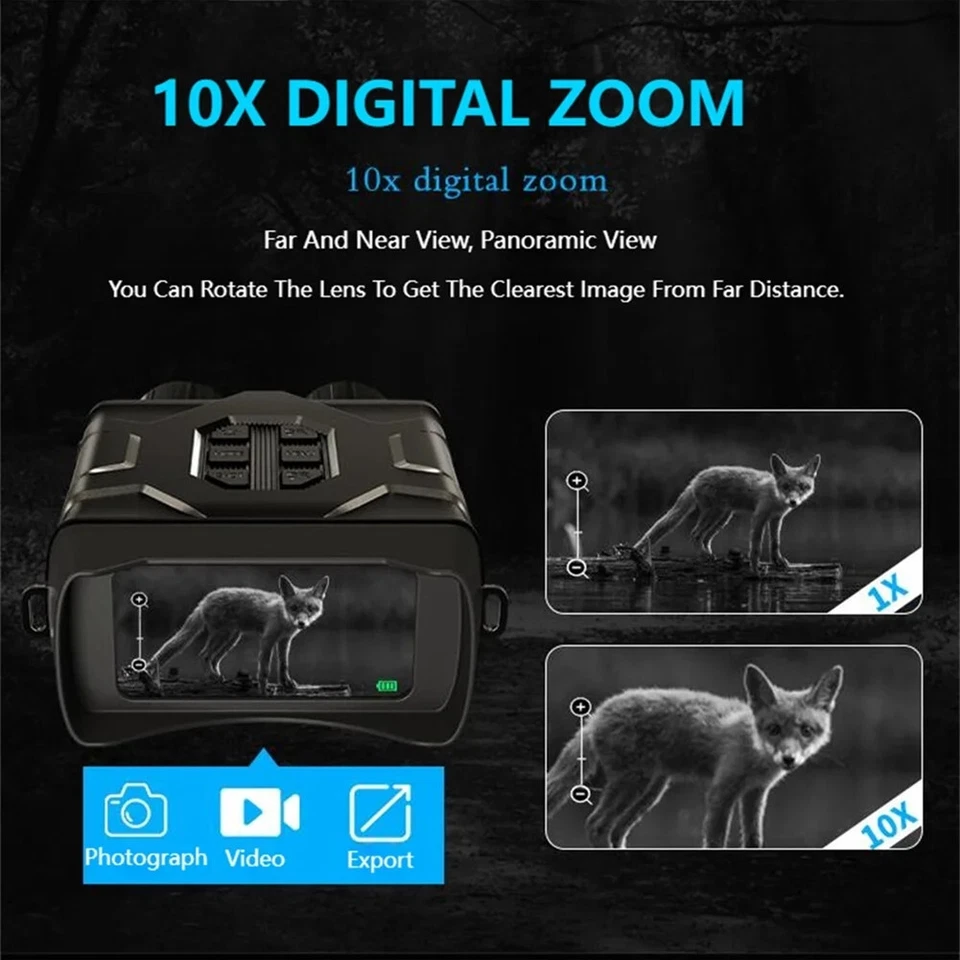 Portable Night Vision Binoculars HD Zoom Telescope Optics Hunting Hiking Outdoor - Image 2 of 4