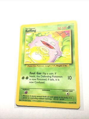 KOFFING - Base Set - 51/102 - Common - Pokemon Card - Unlimited Edition - HP