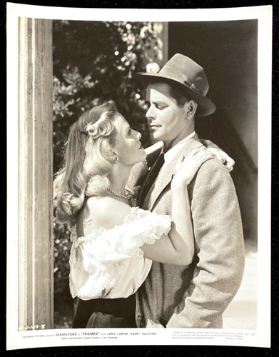 FRAMED Original Movie Press Photo Glenn Ford Janis Carter Film Noir Crime