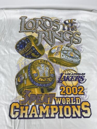 Vintage 2002 LA Los Angeles Lakers 3 Peat NBA World Champions Shirt Gr. Medium - Bild 18 von 23