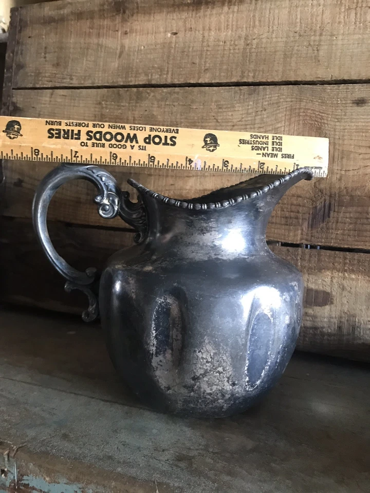 De colección Jarra Victor Silver Co. 2021 S Cuentas Borde Pátina Envejecida RARO Foto 2 de 4