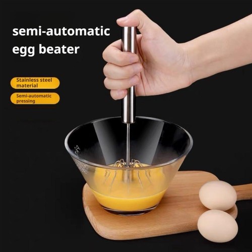 Frusta Easy Whisk semiautomatica in acciaio inox frusta sbattitore uova a mano B7B2 - Foto 14 di 21