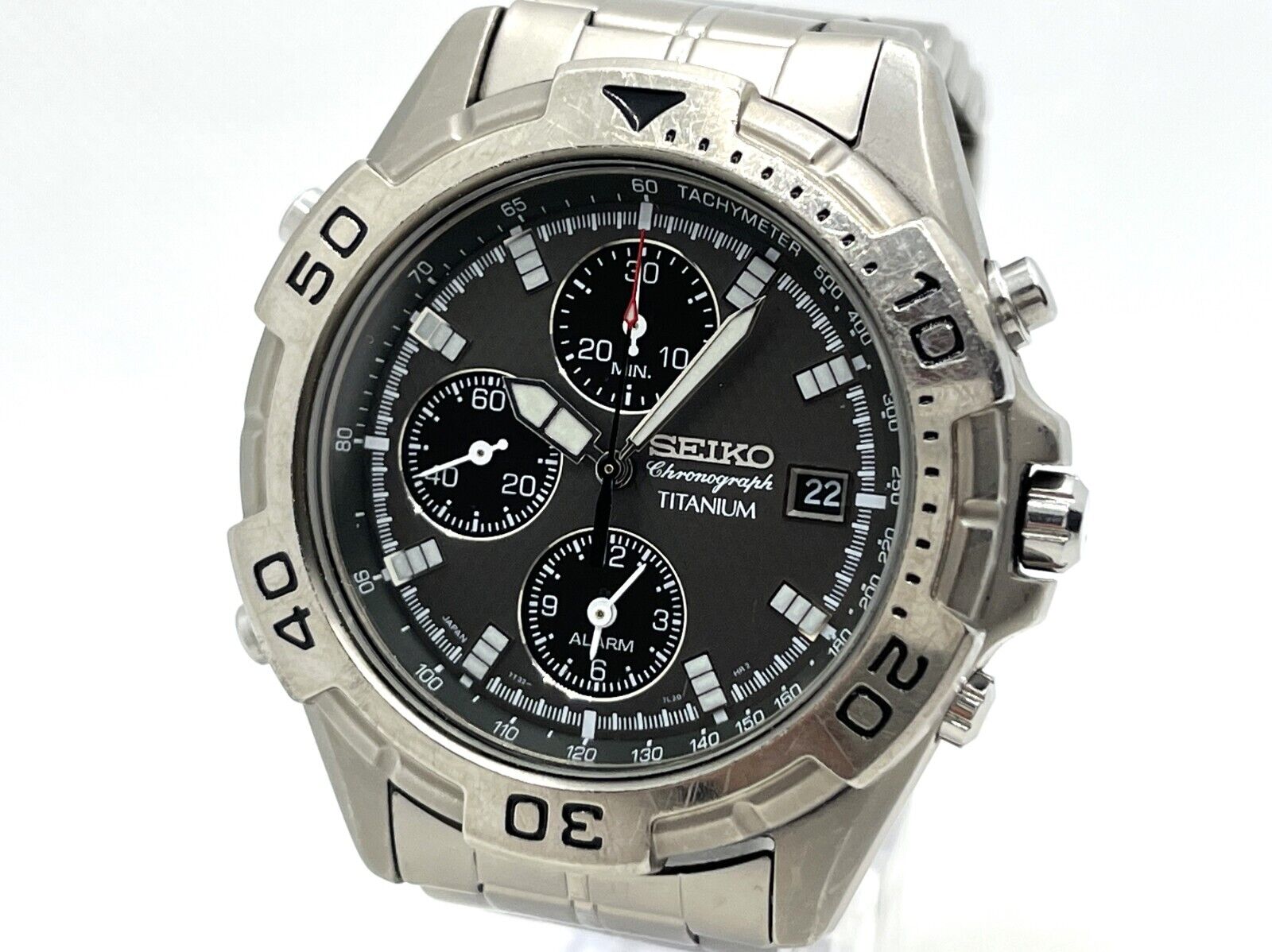 Auth SEIKO Chronograph Titanium Alarm Men's Wristwatch Watch Quartz 7T32-7H40  | eBay