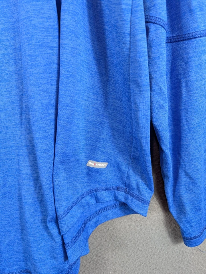Danskin Now Women's Top 3X Tee Long Sleeve Hoodie Blue Heather Lightweight Plus - Image 3 of 4