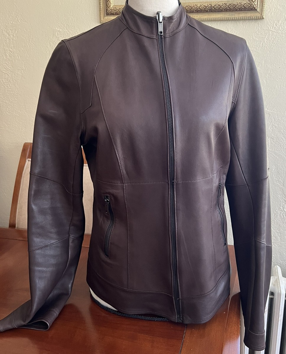 Simon B collection Leather Jacket Size 46 made In Italy | eBay