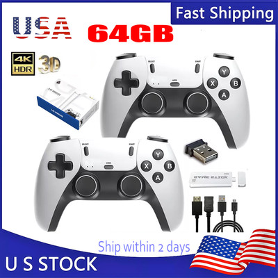 4K HDMI TV 40000+ Video Game Stick Retro Gaming Console w/ 2 Wireless Controller