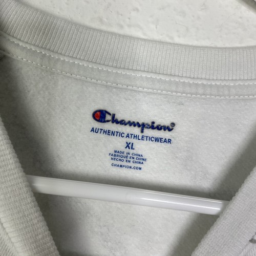 Champion Girls All Over Print Logo White Sweatshirt XL Pullover Long Sleeve - Picture 3 of 5