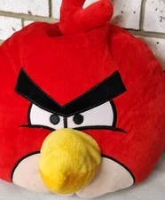 Angry Birds Red Plush Stuffed Animal Pillow Large 12” X 15” Bird 