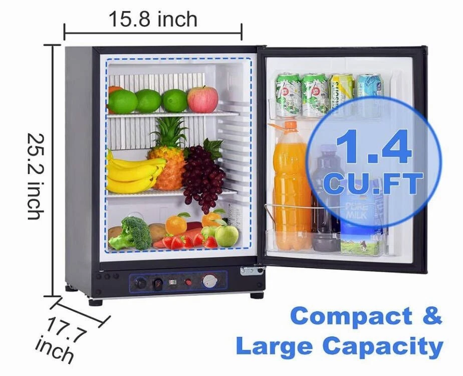 SMAD 3 Way Propane Gas Fridge LPG DC 12V AC 110V Mini Camper RV