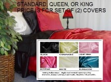 Satin Pillow Cases KING Set of 2 
