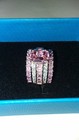 Pink & White CZs Baguettes & CZ Rounds Sterling Silver Band Ring SIZE 8 — photo 2