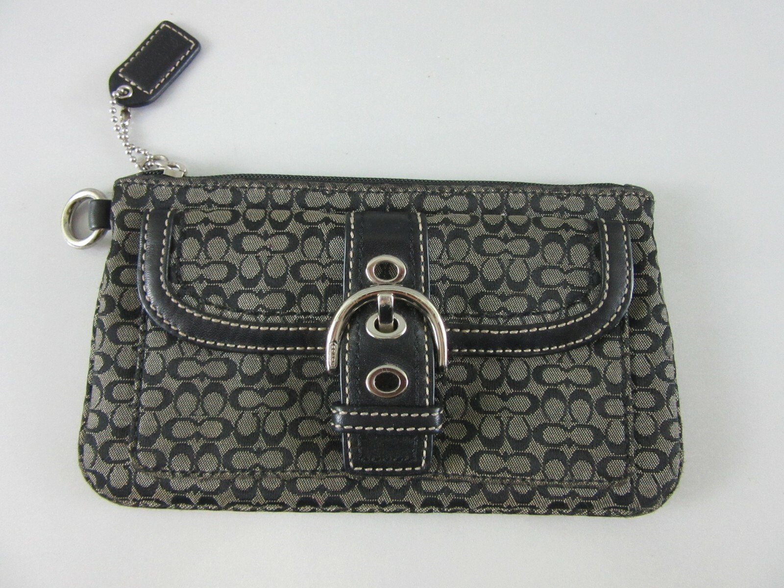 Coach Wallet Black and Grey Coach Wallet Coin Purse Gem