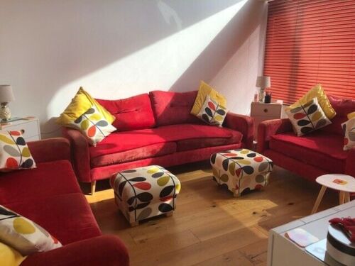 Storage Footstools Pouffes Balmoral Tartan Fabric Check Checked Scottish Ochre - Picture 12 of 55