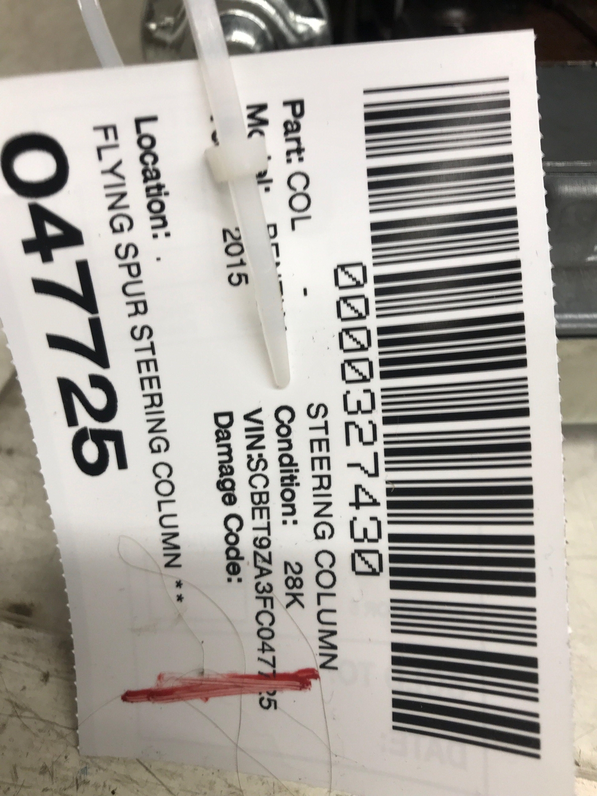 2013 - 2019 BENTLEY FLYING SPUR STEERING COLUMN 4E0905852EOEM *NOTES