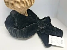 Kim Rogers Acrylic Fur Pull Thru Scarf Dark Brown Textured 8X34"