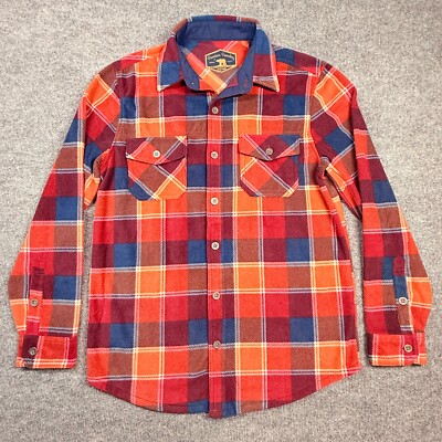 Freedom Foundry Men's Lightweight Plush Plaid Fleece Shirt, Picante, Size S