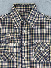 Vintage Levis Shirt Mens M Plaid Long Sleeve Button Up Big E White Tab 1970s