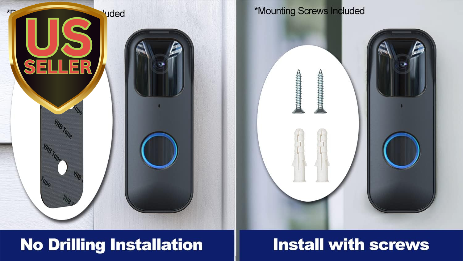 Blink Doorbell Mount,Compatible with Blink Doorbell Camera, No-Drilling Blink...