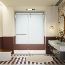 56-60"W 76"H Frameless Single Sliding Shower Doors, 5/16"Tempered Glass , Chrome