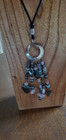 vintage mcm silver hematite/rose quartz necklace — photo 3