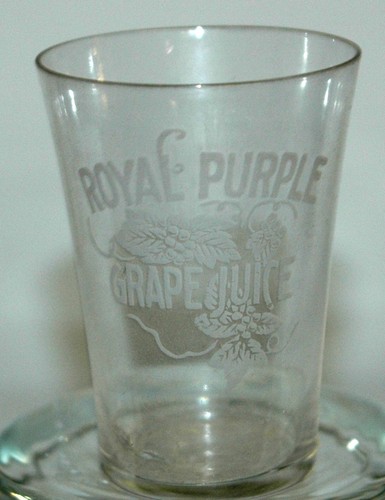 JUGO DE UVA PÚRPURA REAL VIDRIO GRABADO CIRCA 1900-1910 - Imagen 2 de 2