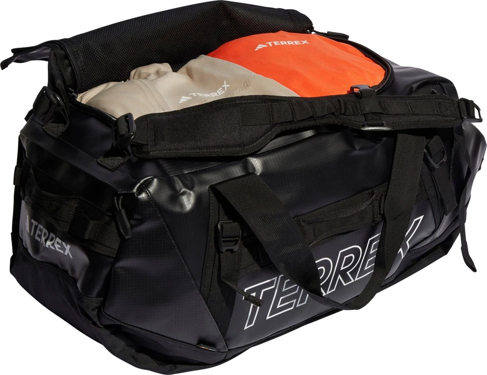 adidas Terrex RAIN.RDY Expedition Medium Holdall Black Outdoor Travel Gym Bag - Image 4 of 4