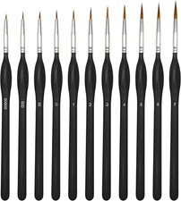 Professional 11-Piece Fine Detail Paint Brush Set for Artists and Hobbyists new.