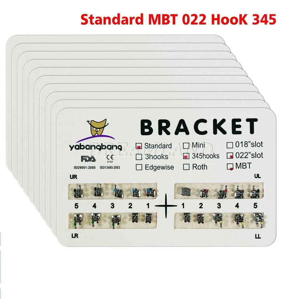 Brackets metálicos dentales brackets soporte de ortodoncia estándar MBT/Roth 3/345 ganchos Foto 2 de 4