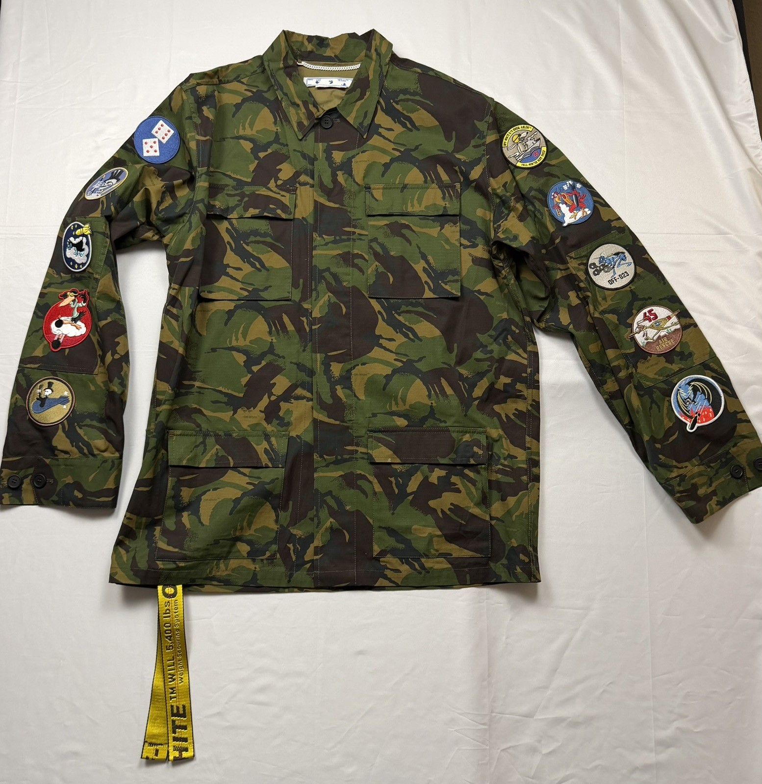 Off white Men's Camo Multi-Patch Arrow Field Jacket 2013 BRAND NEW