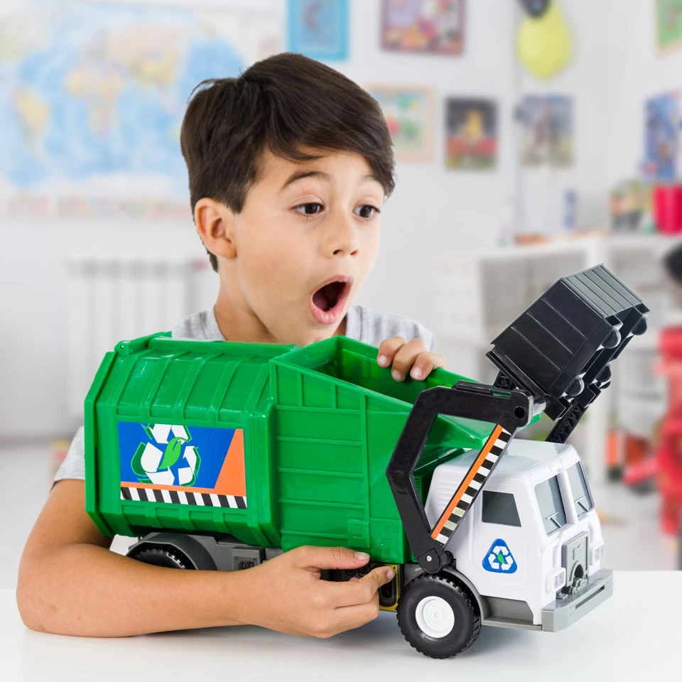 Mighty Motorized Garbage Truck Toy with Lights Sounds and Front Power Arm - Image 3 of 4