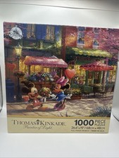 New Thomas Kinkade Disney Mickey and Minnie Sweetheart Cafe 1000 Piece Puzzle 