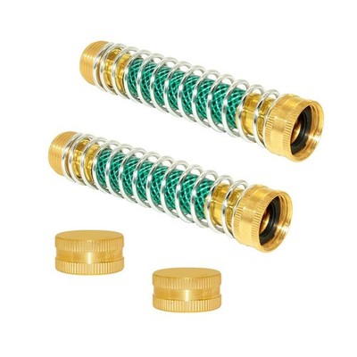 3/4 Inch GHT Garden Hose Extension Adapter Kit Coil Spring Kink Protector