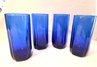 Vintage Anchor Hocking Cobalt Blue 16 oz Tumblers Glasses Set of 4