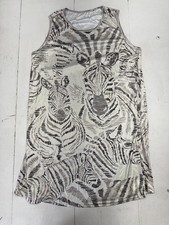 Shein White Zebra Graphic Sleeveless Tank Dress Womens One Size NEW