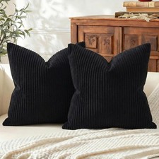 Mecatny Corduroy Decorative Throw Pillow Covers 26x26 Set of 2 Sofa Living Room