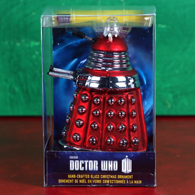 Doctor Who Dalek Christmas Ornament Red Hand Crafted Glass Kurt S Adler 2012 New