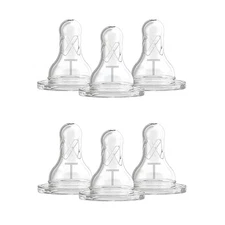 Dr Brown's Level T Nipple for Newborns Slower Flow Pack of 6 Baby Bottle Nipple