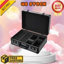 Graded Card Storage Box with Individual Slots - XL Trading Card Case (Black)