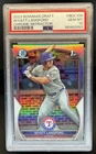 2023 Bowman Draft Wyatt Langford Chrome Refractor 1st #BDC-106 Rangers PSA 10